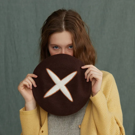 Beret Hat for Women, Handmade Felt Mushroom Hat, Simple Artist Beret for Autumn Winter